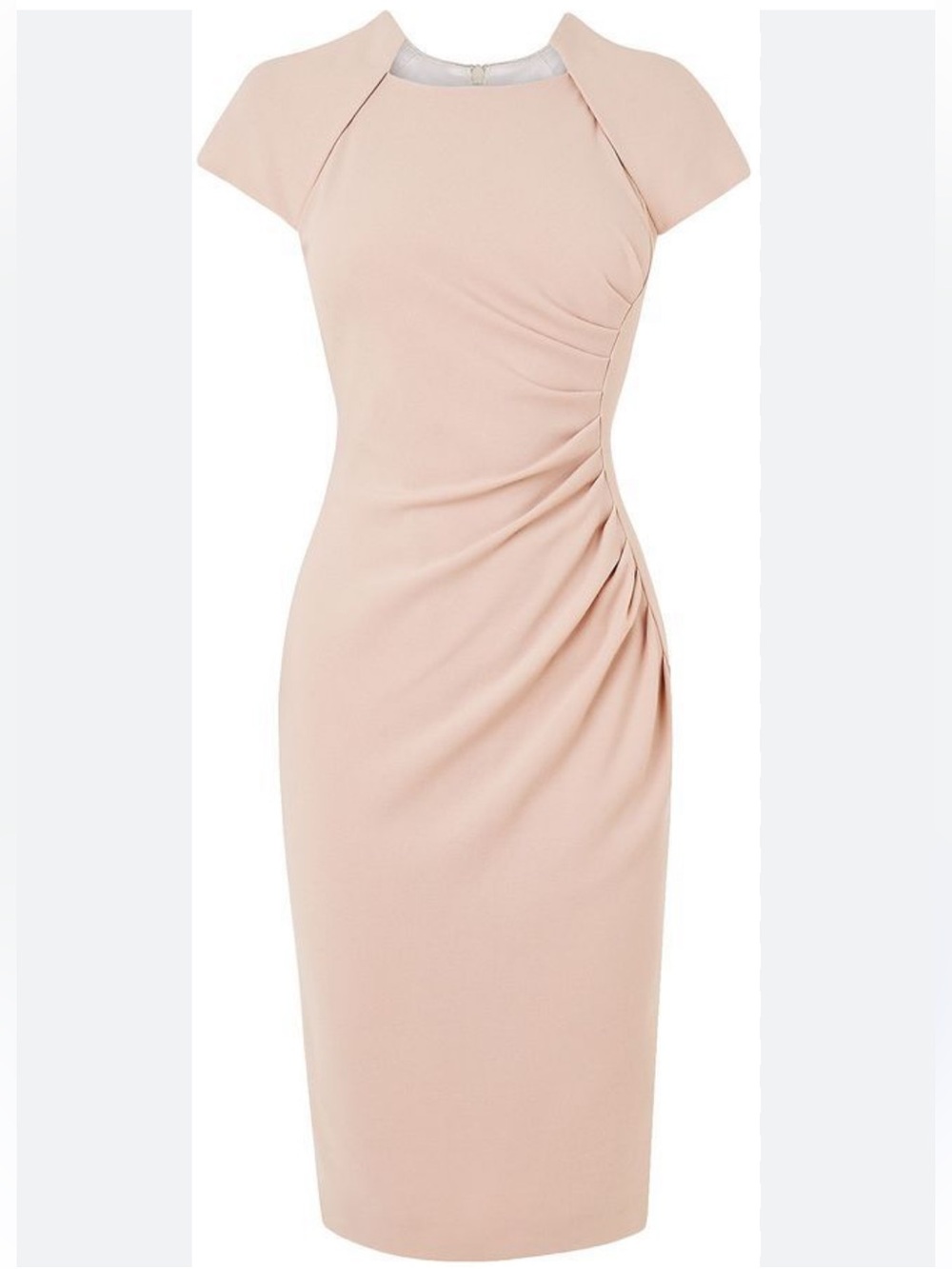 LK Bennett Marina Fitted Dress in Blush Pink